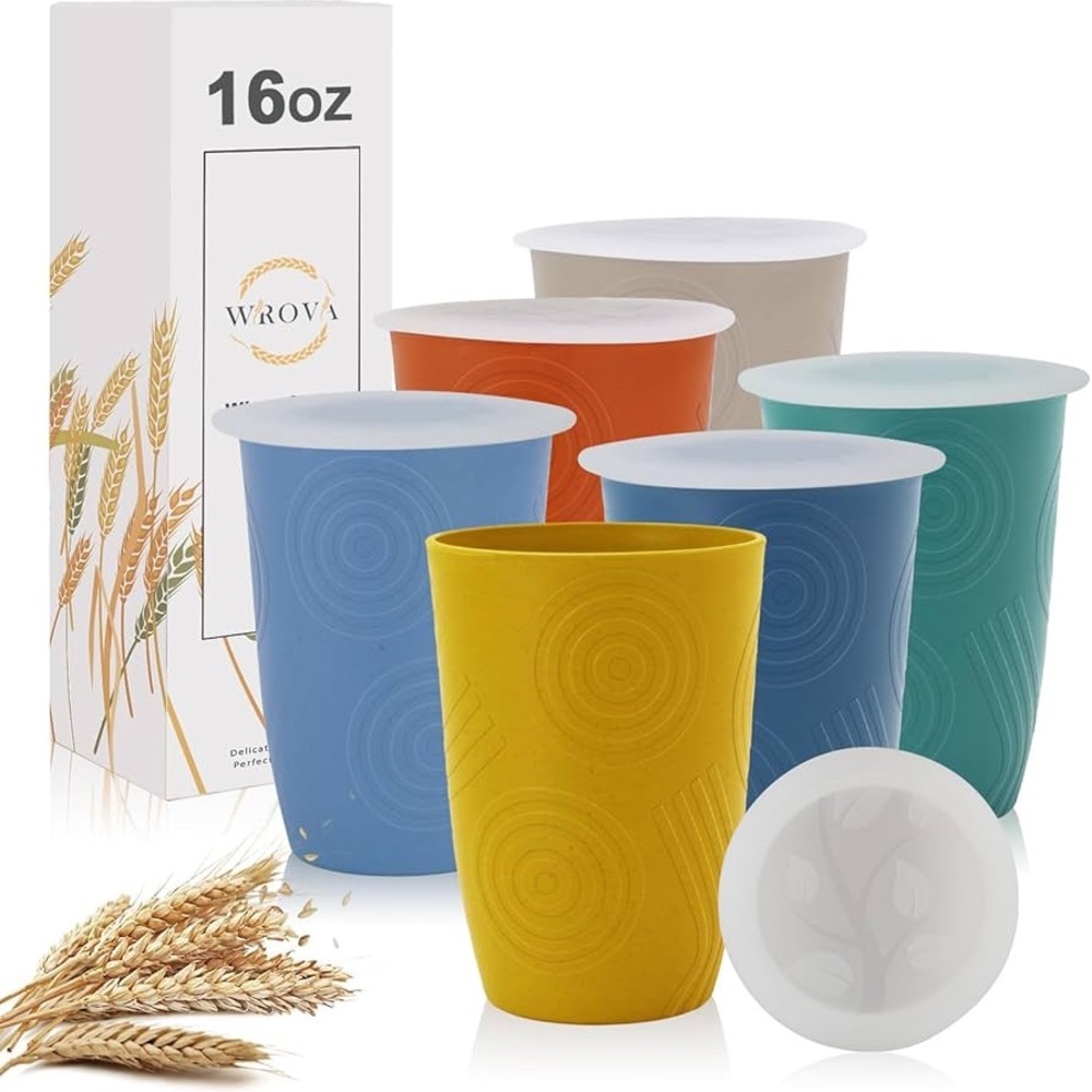 6pc Wheat Straw Cups Set